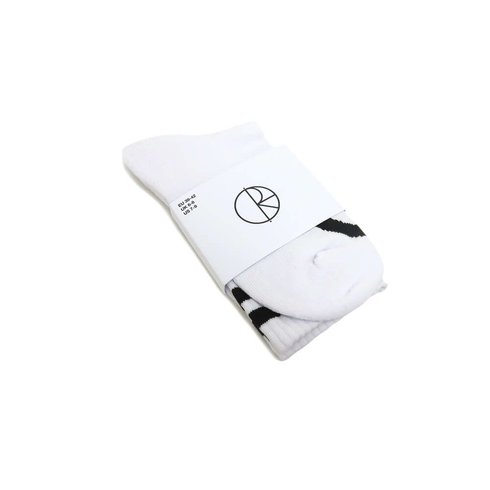 POLAR SOCKS ポーラー ソックス 靴下 HAPPY SAD RIB WHITE スケートボード スケボー 5