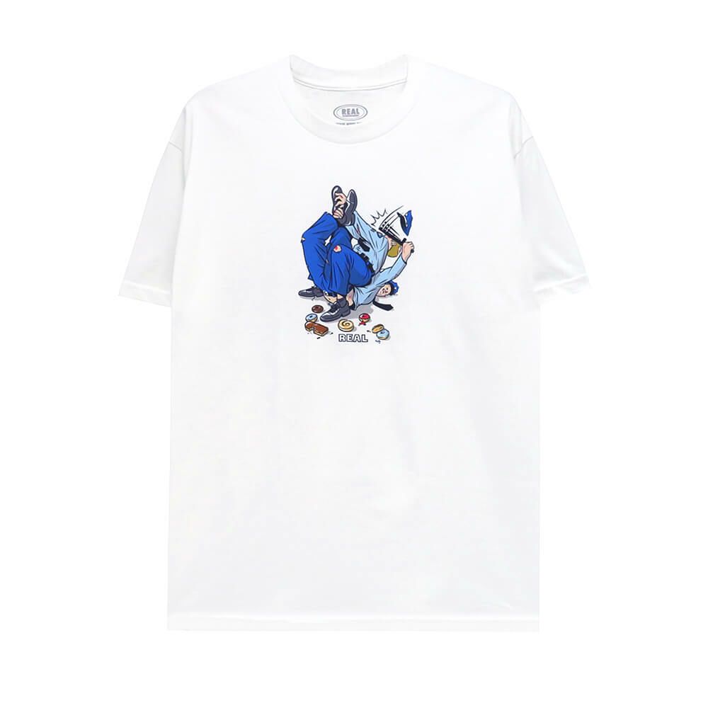 REAL T-SHIRT リアル Tシャツ DOUBLE DUTY WHITE スケートボード スケボー 