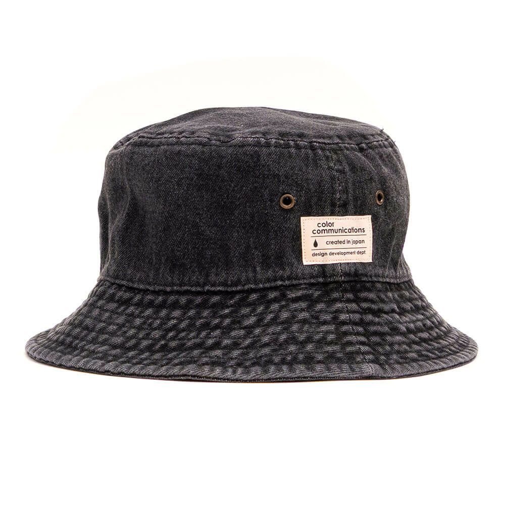 COLOR COMMUNICATIONS HAT カラーコミュニケーションズ ハット COTTON TAG BUCKET DENIM BLACK DENIM スケートボード スケボー 