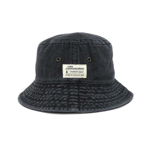 COLOR COMMUNICATIONS HAT カラーコミュニケーションズ ハット COTTON TAG BUCKET DENIM BLACK DENIM スケートボード スケボー 1