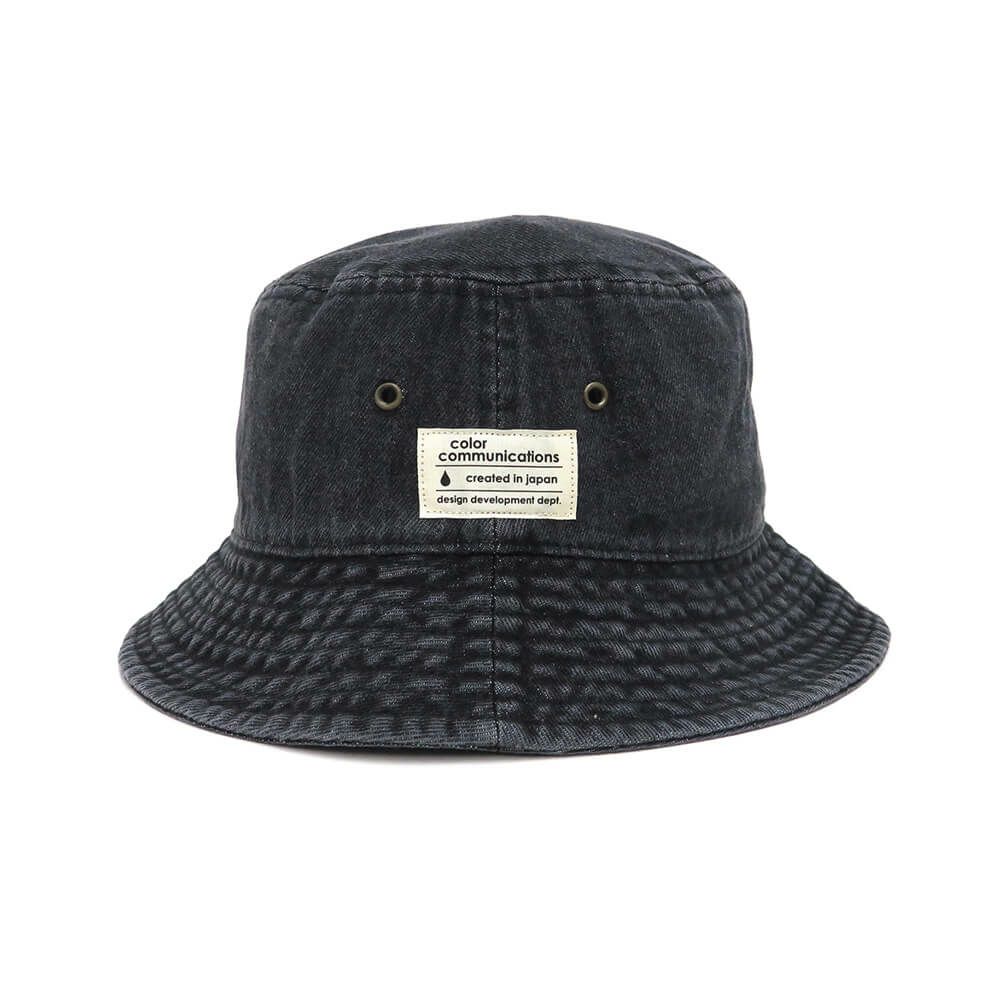 COLOR COMMUNICATIONS HAT カラーコミュニケーションズ ハット COTTON TAG BUCKET DENIM BLACK DENIM スケートボード スケボー 1