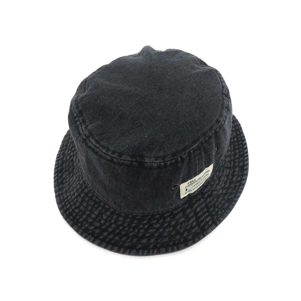 COLOR COMMUNICATIONS HAT カラーコミュニケーションズ ハット COTTON TAG BUCKET DENIM BLACK DENIM スケートボード スケボー 2