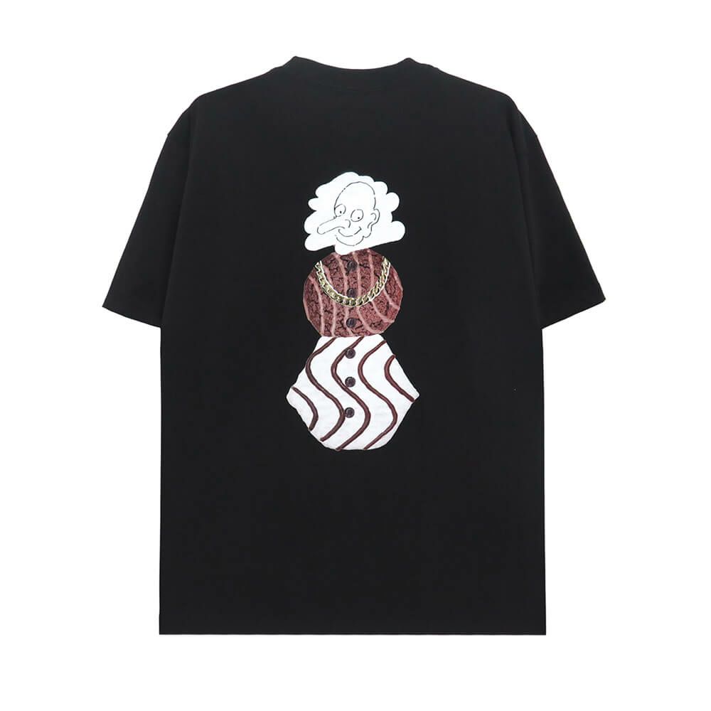 QUARTERSNACKS T-SHIRT クウォータースナックス Tシャツ WHISTLERS SNACKMAN BLACK スケートボード スケボー 