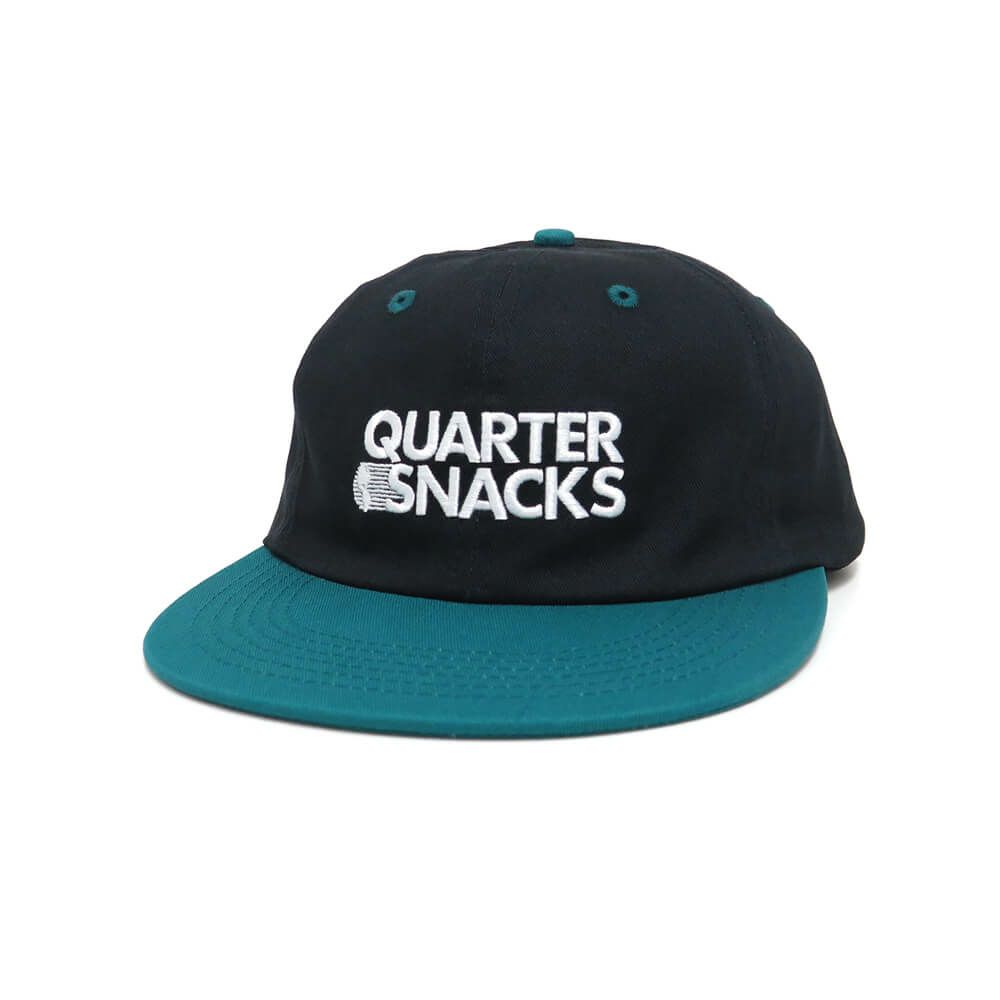 QUARTERSNACKS CAP クウォータースナックス キャップ JOURNALIST SNAPBACK BLACK/GREEN スケートボード スケボー 
