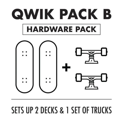 QWIK TRUKS クイックトラックス パーツ QWIK PACK B（2 DECK & 1SET TRUCKS） スケートボード スケボー 2