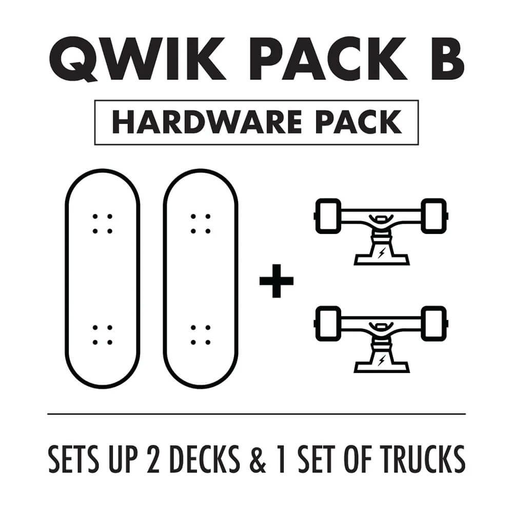 QWIK TRUKS クイックトラックス パーツ QWIK PACK B（2 DECK & 1SET TRUCKS） スケートボード スケボー 2