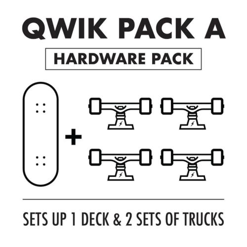 QWIK TRUKS クイックトラックス パーツ QWIK PACK A（1 DECK & 2SET TRUCKS） スケートボード スケボー　2