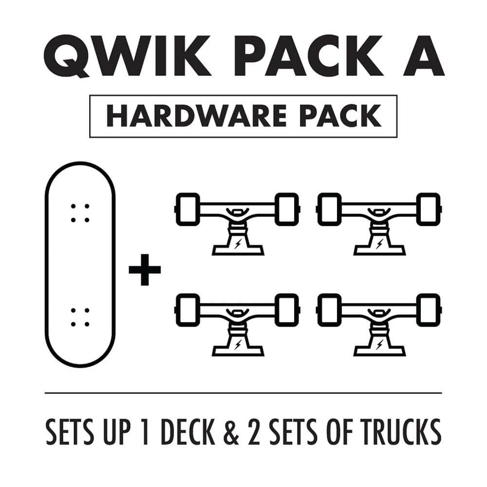 QWIK TRUKS クイックトラックス パーツ QWIK PACK A（1 DECK & 2SET TRUCKS） スケートボード スケボー　2