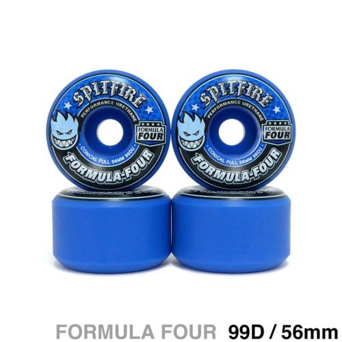 SPITFIRE WHEEL スピットファイヤー ウィール FORMULA FOUR (F4) CONICAL FULL 99D 青 56mm スケートボード スケボー 1