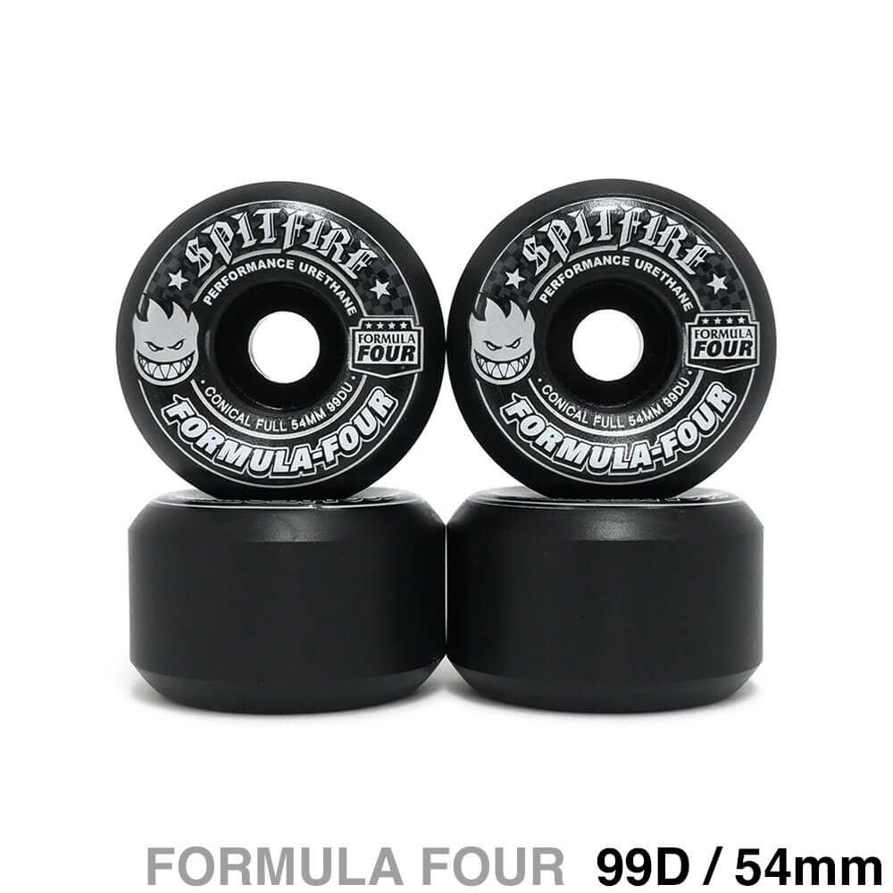 SPITFIRE WHEEL スピットファイヤー ウィール FORMULA FOUR (F4) CONICAL FULL 99D 黒 54mm スケートボード スケボー 1