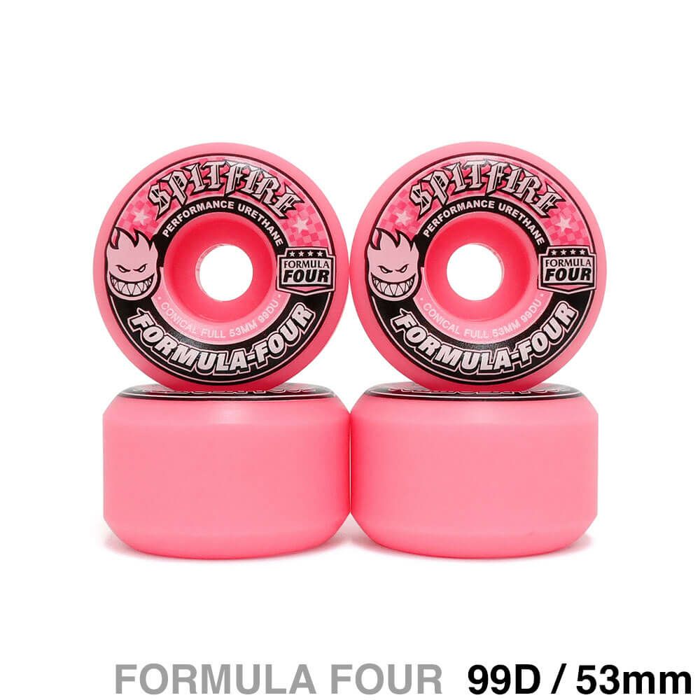 SPITFIRE WHEEL スピットファイヤー ウィール FORMULA FOUR (F4) CONICAL FULL 99D ピンク 53mm スケートボード スケボー 1