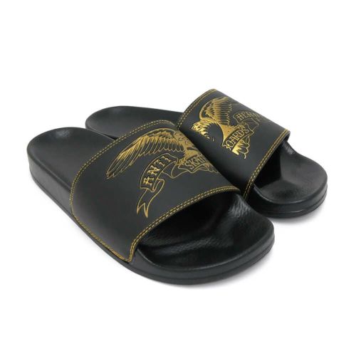 ANTIHERO SANDAL アンチヒーロー サンダル BASIC EAGLE SLIDES BLACK/GOLD スケートボード スケボー　1