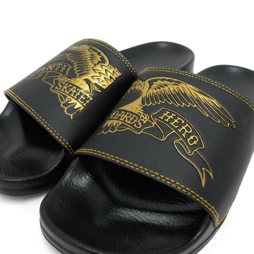 ANTIHERO SANDAL アンチヒーロー サンダル BASIC EAGLE SLIDES BLACK/GOLD スケートボード スケボー　7
