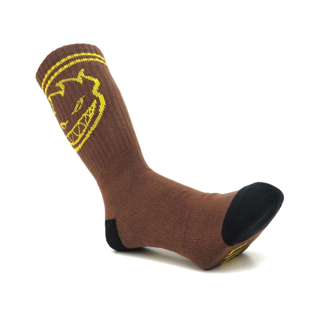 SPITFIRE SOCKS スピットファイヤー ソックス 靴下 BIGHEAD BROWN/GOLD スケートボード スケボー 