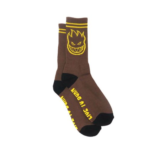 SPITFIRE SOCKS スピットファイヤー ソックス 靴下 BIGHEAD BROWN/GOLD スケートボード スケボー 3
