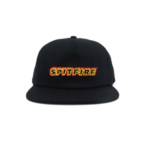 SPITFIRE CAP スピットファイヤー キャップ FLAME SCRIPT SNAPBACK BLACK スケートボード スケボー 1