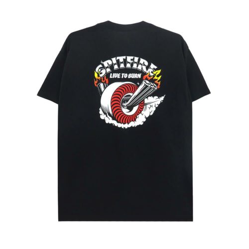 SPITFIRE T-SHIRT スピットファイヤー Tシャツ BURNOUT POCKET BLACK スケートボード スケボー 
