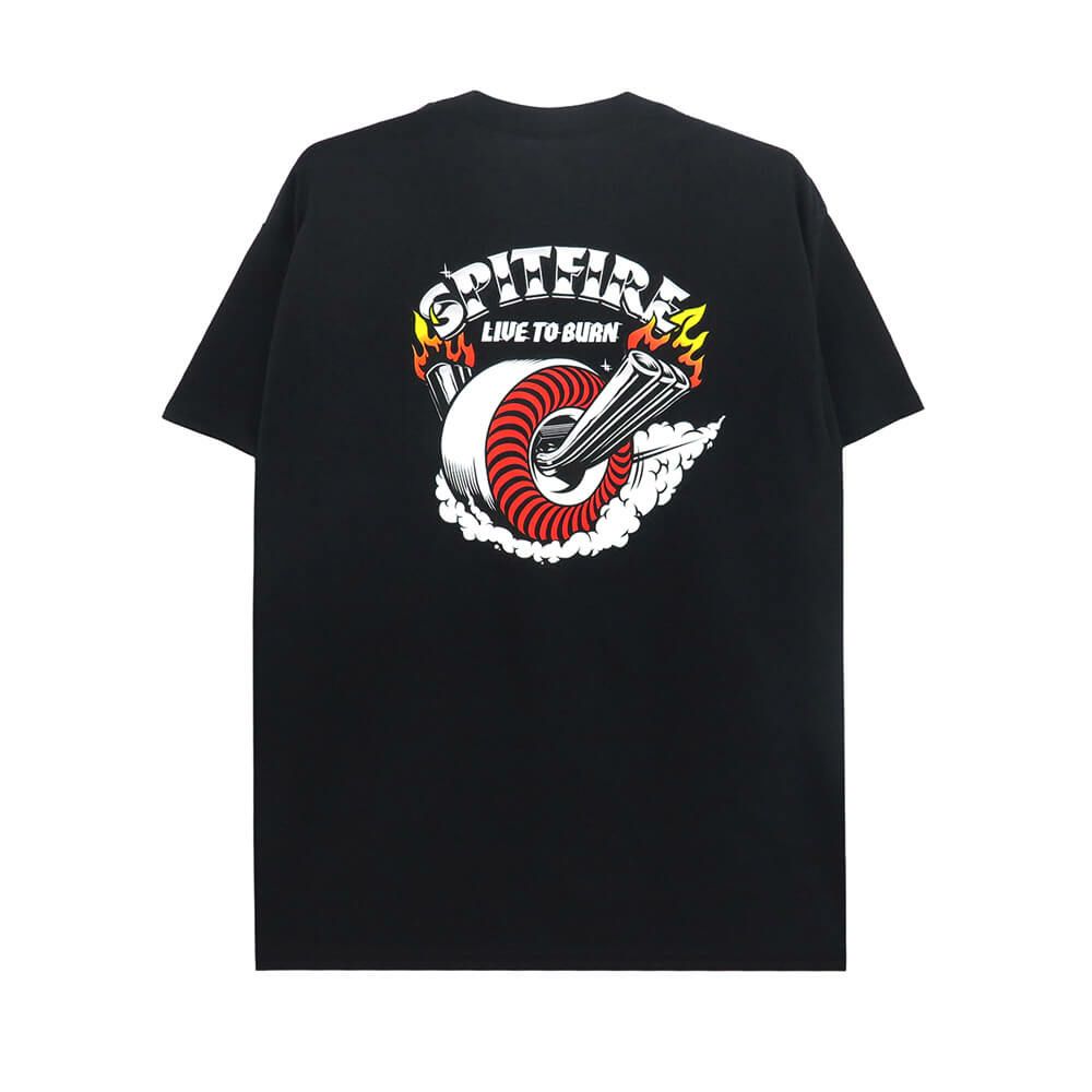 SPITFIRE T-SHIRT スピットファイヤー Tシャツ BURNOUT POCKET BLACK スケートボード スケボー 