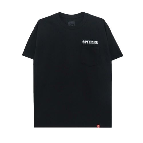 SPITFIRE T-SHIRT スピットファイヤー Tシャツ BURNOUT POCKET BLACK スケートボード スケボー 1