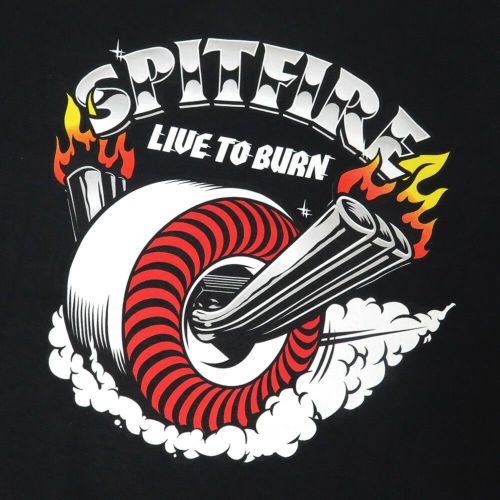 SPITFIRE T-SHIRT スピットファイヤー Tシャツ BURNOUT POCKET BLACK スケートボード スケボー 3