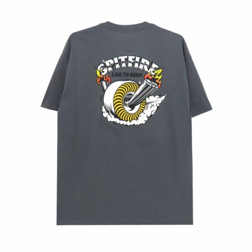 SPITFIRE T-SHIRT スピットファイヤー Tシャツ BURNOUT CHARCOAL スケートボード スケボー 