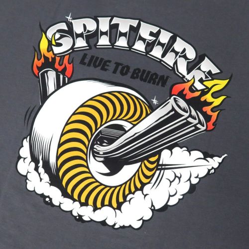 SPITFIRE T-SHIRT スピットファイヤー Tシャツ BURNOUT CHARCOAL スケートボード スケボー 3