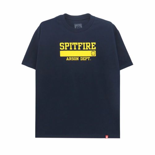 SPITFIRE T-SHIRT スピットファイヤー Tシャツ ARSON DEPT NAVY/GOLD スケートボード スケボー 