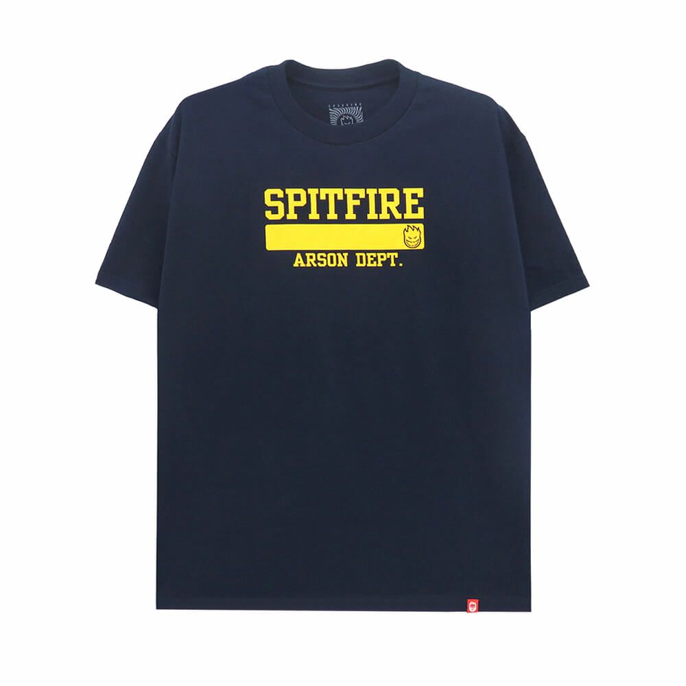 SPITFIRE T-SHIRT スピットファイヤー Tシャツ ARSON DEPT NAVY/GOLD スケートボード スケボー 