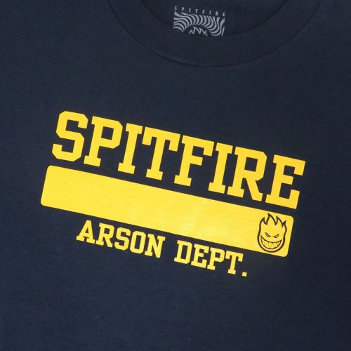 SPITFIRE T-SHIRT スピットファイヤー Tシャツ ARSON DEPT NAVY/GOLD スケートボード スケボー 1