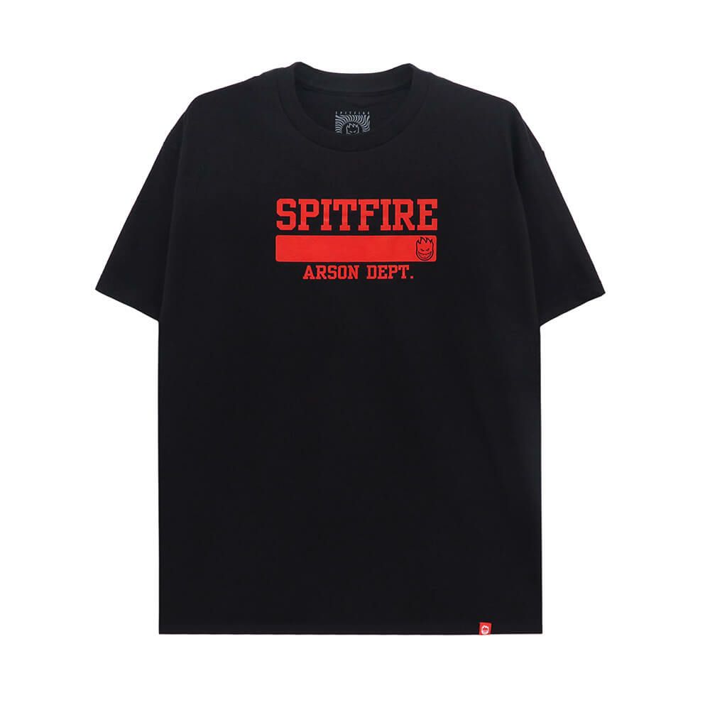 SPITFIRE T-SHIRT スピットファイヤー Tシャツ ARSON DEPT BLACK/RED スケートボード スケボー 
