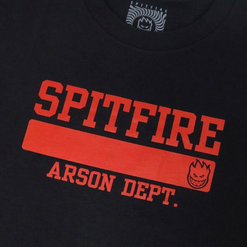 SPITFIRE T-SHIRT スピットファイヤー Tシャツ ARSON DEPT BLACK/RED スケートボード スケボー 1