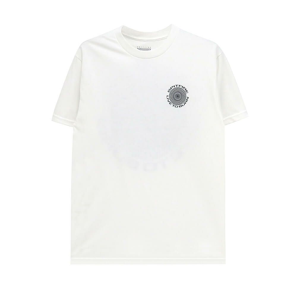 SPITFIRE T-SHIRT スピットファイヤー Tシャツ LIVE TO BURN CLASSIC WHITE スケートボード スケボー 1