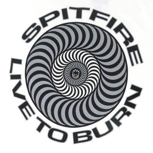 SPITFIRE T-SHIRT スピットファイヤー Tシャツ LIVE TO BURN CLASSIC WHITE スケートボード スケボー 3