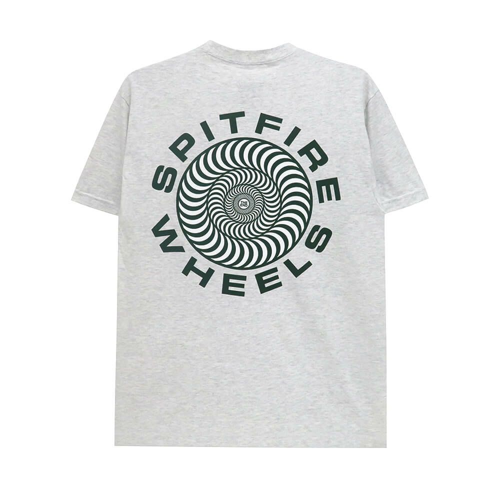 SPITFIRE T-SHIRT スピットファイヤー Tシャツ CLASSIC 87 SWIRL FILL ASH/GREEN スケートボード スケボー 
