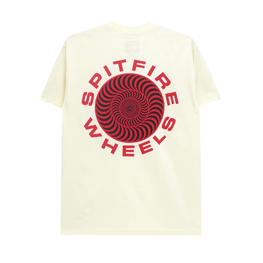 SPITFIRE T-SHIRT スピットファイヤー Tシャツ CLASSIC 87 SWIRL FILL CREAM/RED スケートボード スケボー 