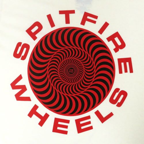 SPITFIRE T-SHIRT スピットファイヤー Tシャツ CLASSIC 87 SWIRL FILL CREAM/RED スケートボード スケボー 3