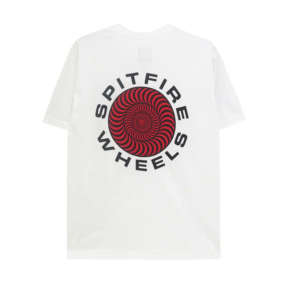 SPITFIRE T-SHIRT スピットファイヤー Tシャツ CLASSIC 87 SWIRL FILL WHITE/BLACK スケートボード スケボー 