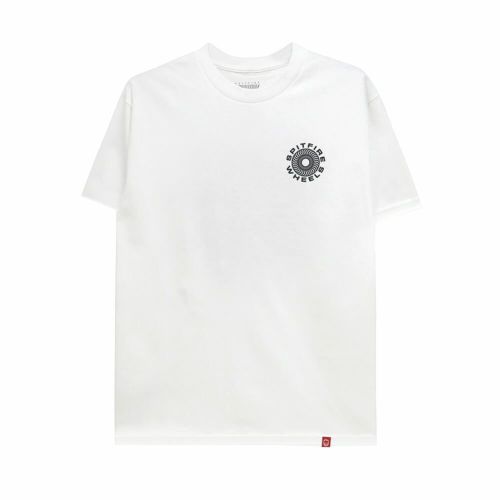 SPITFIRE T-SHIRT スピットファイヤー Tシャツ CLASSIC 87 SWIRL FILL WHITE/BLACK スケートボード スケボー 1