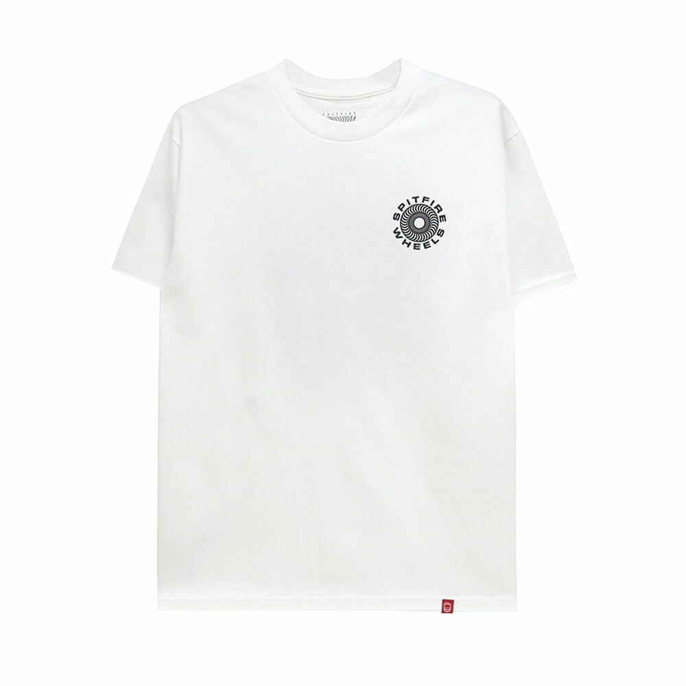 SPITFIRE T-SHIRT スピットファイヤー Tシャツ CLASSIC 87 SWIRL FILL WHITE/BLACK スケートボード スケボー 1