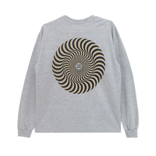 SPITFIRE LONG SLEEVE スピットファイヤー ロングスリーブTシャツ CLASSIC SWIRL OVERLAY GREY スケートボード スケボー 