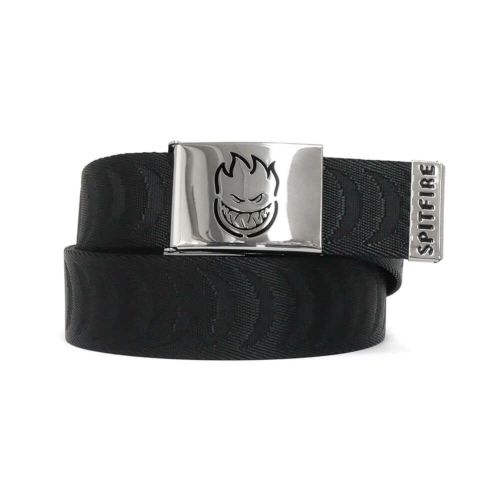 SPITFIRE BELT スピットファイヤー ベルト BIGHEAD CUTOUT JACQUARD BLACK スケートボード スケボー 1