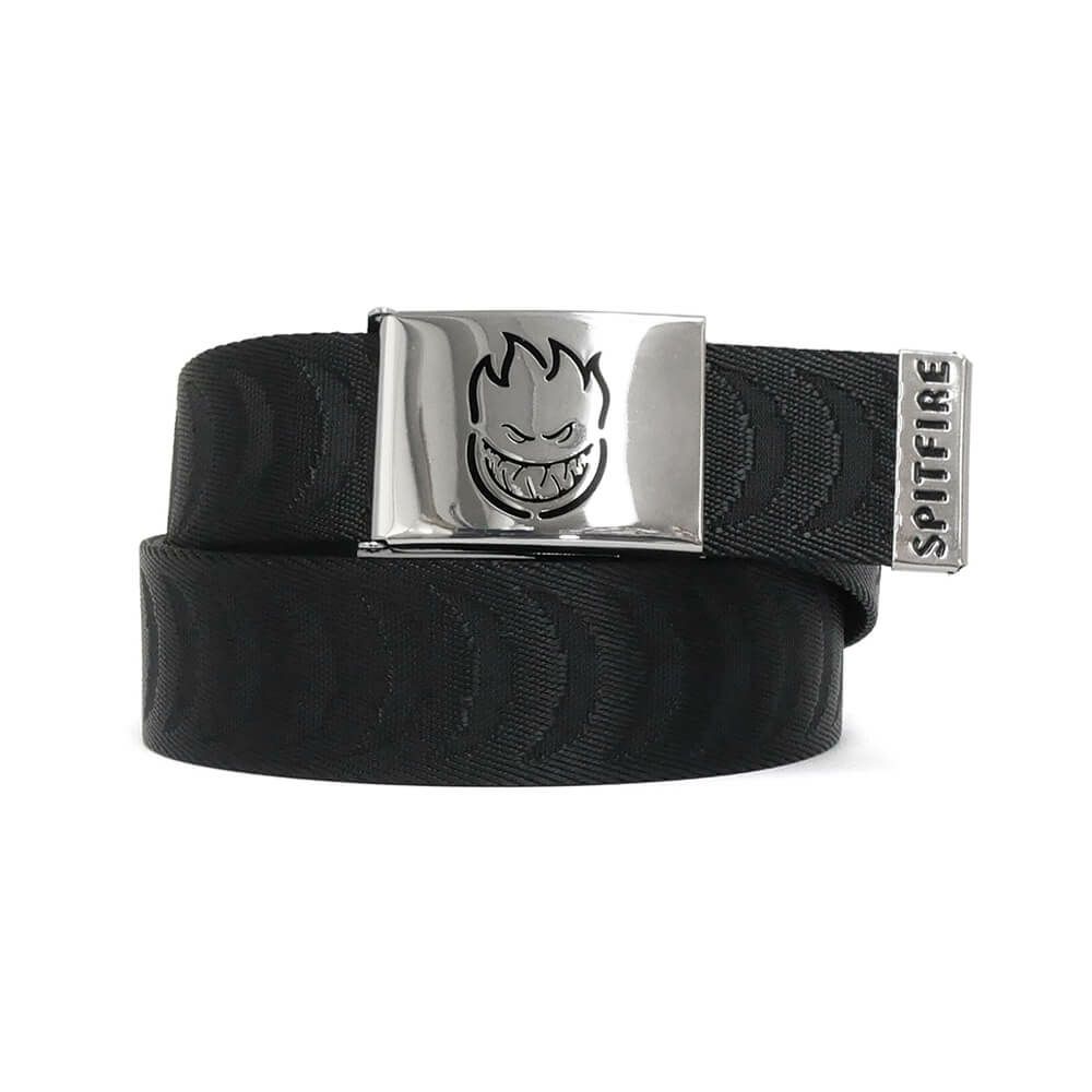 SPITFIRE BELT スピットファイヤー ベルト BIGHEAD CUTOUT JACQUARD BLACK スケートボード スケボー 1