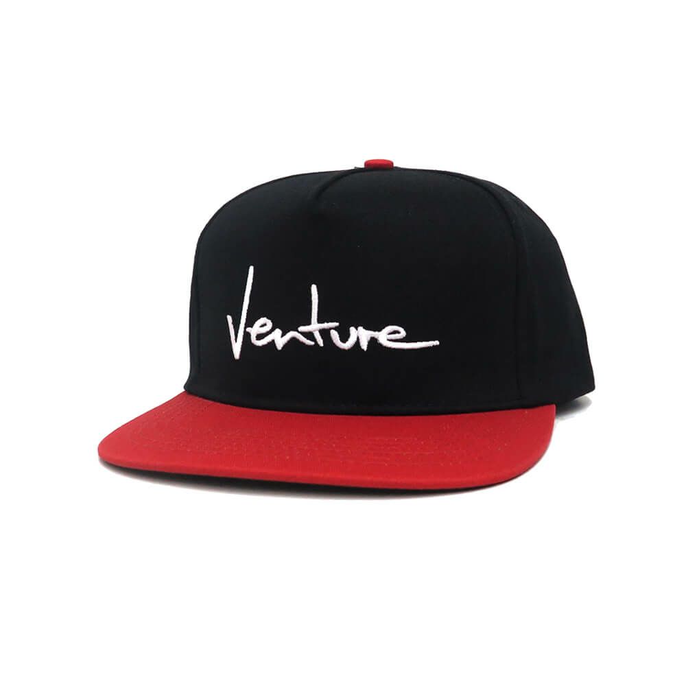 VENTURE CAP ベンチャー キャップ BASIC '92 SNAPBACK BLACK/RED スケートボード スケボー 