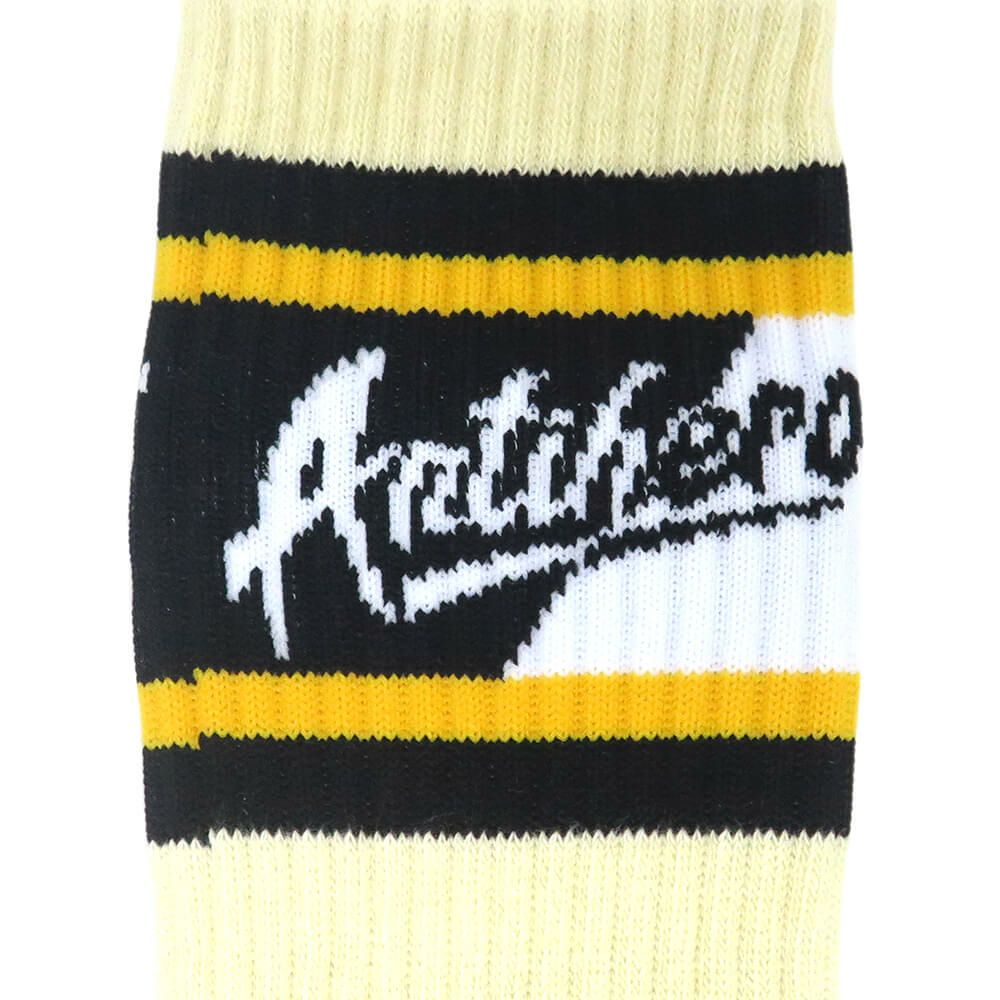ANTIHERO SOCKS アンチヒーロー ソックス 靴下 SCRATCH CREAM/YELLOW/BLACK スケートボード スケボー 4