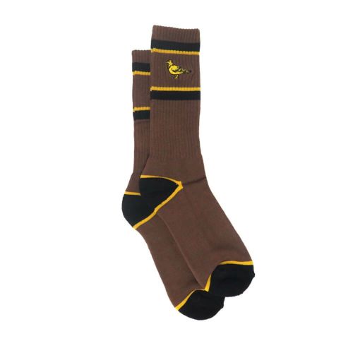 ANTIHERO SOCKS アンチヒーロー ソックス 靴下 BASIC PIGEON EMB BROWN/YELLOW/BLACK スケートボード スケボー 3