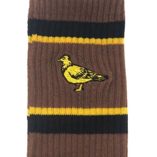 ANTIHERO SOCKS アンチヒーロー ソックス 靴下 BASIC PIGEON EMB BROWN/YELLOW/BLACK スケートボード スケボー 4