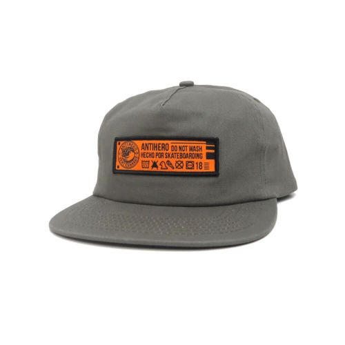 ANTIHERO CAP アンチヒーロー キャップ HECHO POR SKATE SNAPBACK GREY スケートボード スケボー 