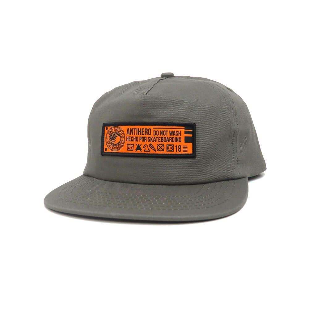 ANTIHERO CAP アンチヒーロー キャップ HECHO POR SKATE SNAPBACK GREY スケートボード スケボー 