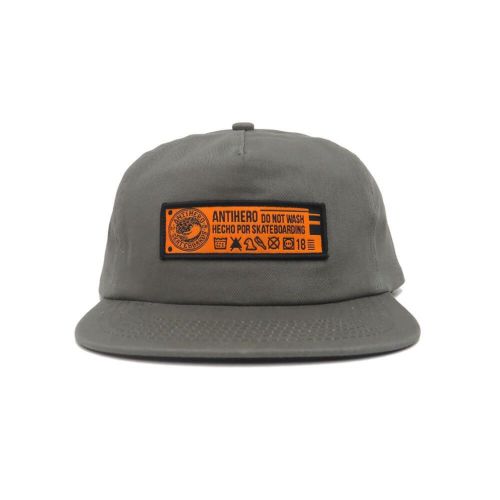 ANTIHERO CAP アンチヒーロー キャップ HECHO POR SKATE SNAPBACK GREY スケートボード スケボー 1