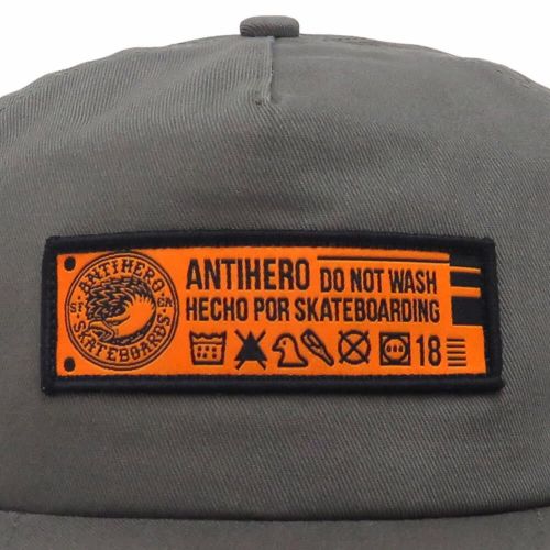 ANTIHERO CAP アンチヒーロー キャップ HECHO POR SKATE SNAPBACK GREY スケートボード スケボー 4